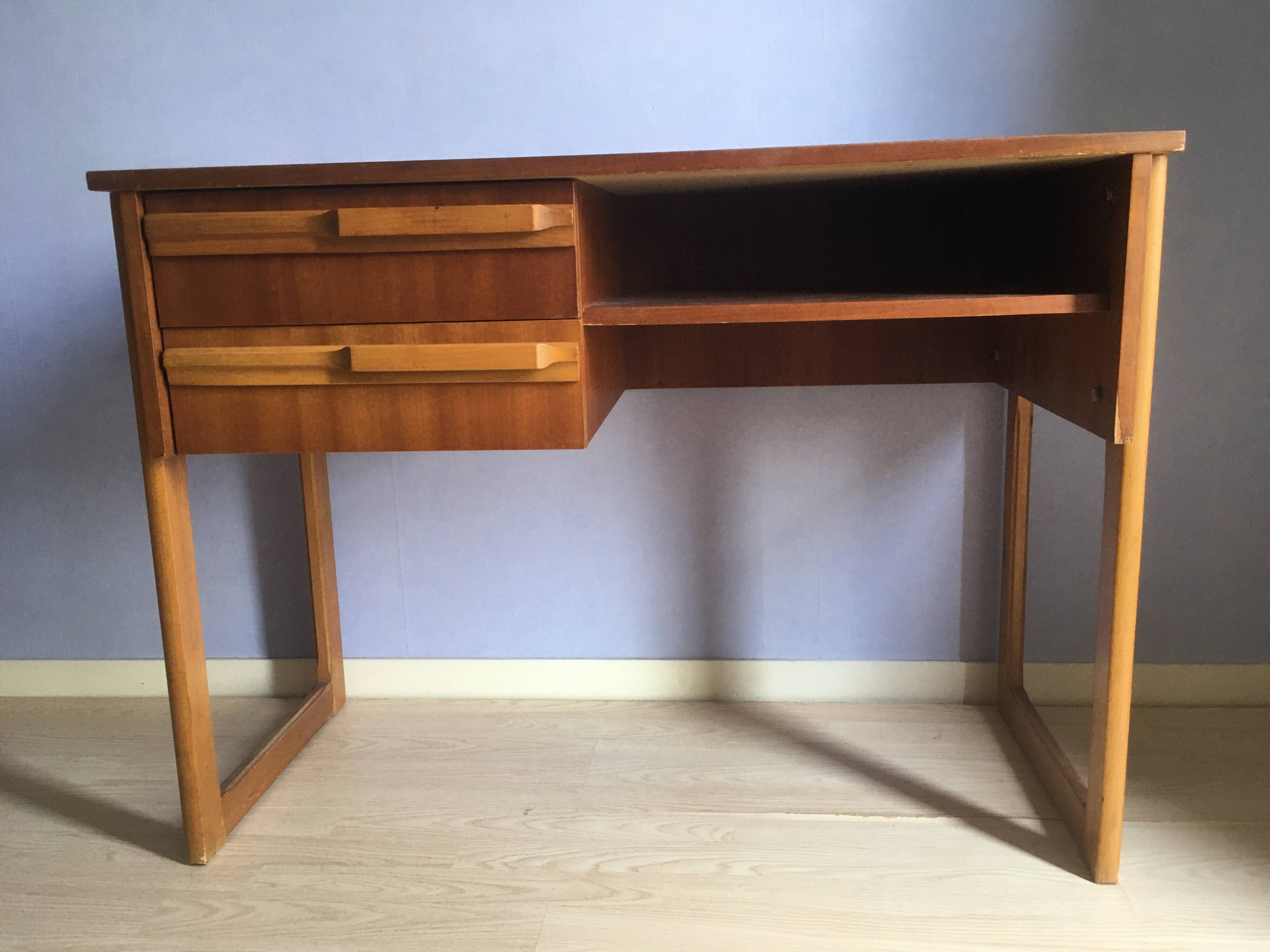 Vintage wooden desk, Scandinavian style, 1970s