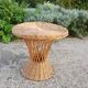 Vintage woven wicker diabolo coffee table