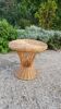 Vintage woven wicker diabolo coffee table