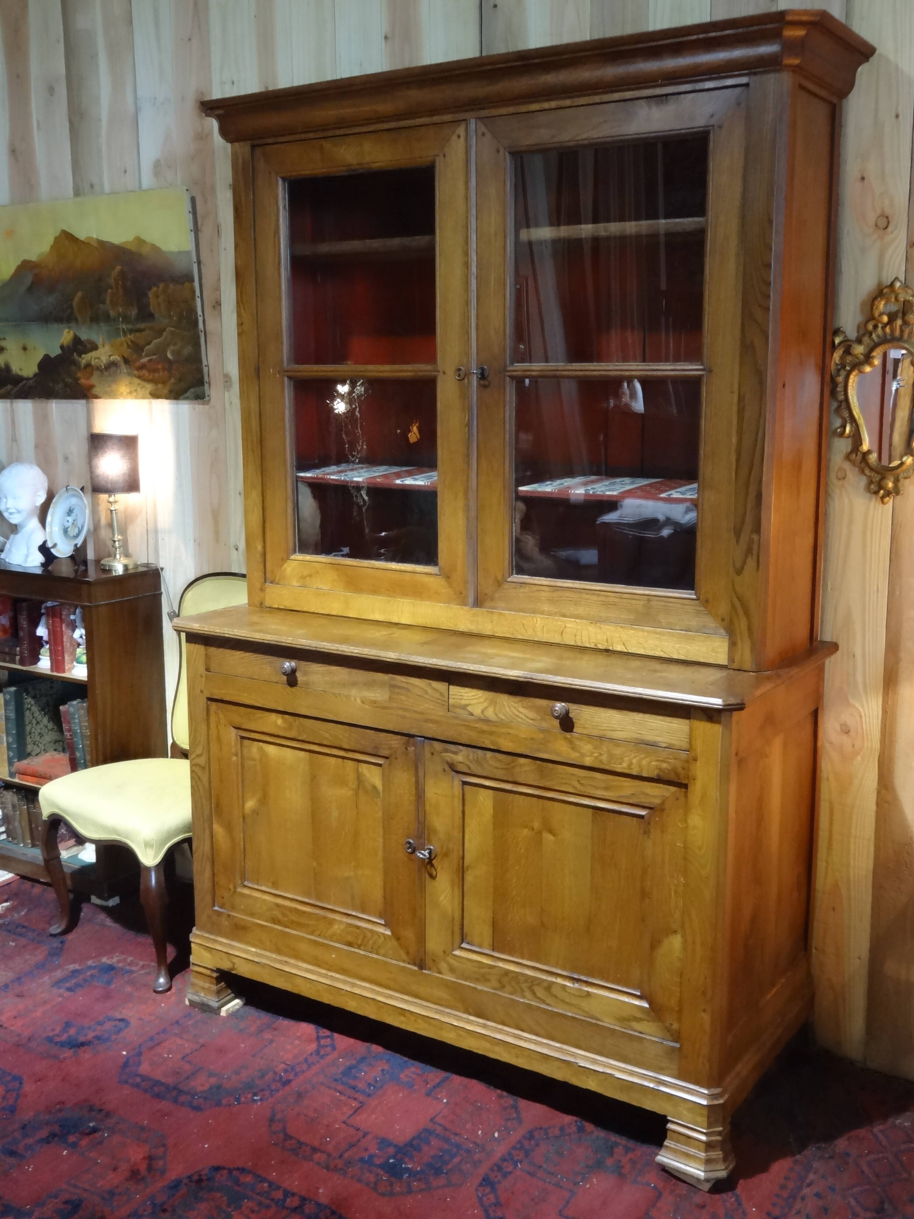 Two-body sideboard XIXth in oak 150 x 224 cm