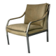 Modernist Mid Century Walter Knoll steel and leather lounge chair