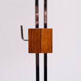 Mid Century Adjustable Chrome Walnut Floor Lamp by Hans Eichenberger 1950s