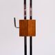 Mid Century Adjustable Chrome Walnut Floor Lamp by Hans Eichenberger 1950s