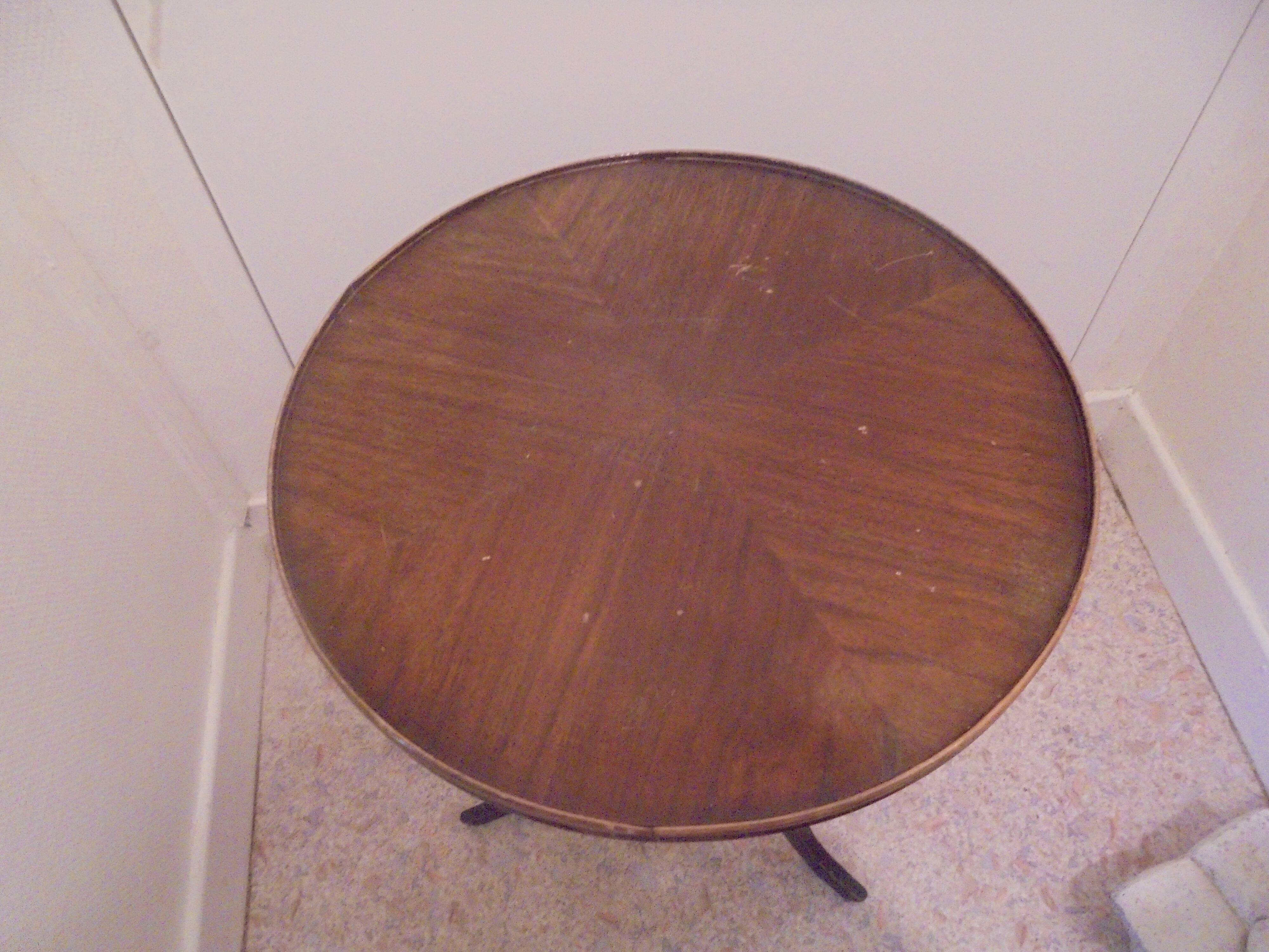 wooden pedestal table