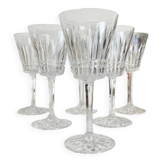 6 French chiseled crystal water glasses