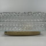 1960s 1970s Ceiling Lamp Flush Mount in Glass & Metal Space Age Design