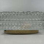 1960s 1970s Ceiling Lamp Flush Mount in Glass & Metal Space Age Design