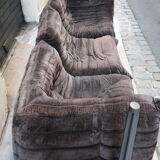 Togo in brown velvet by Michel Ducaroy for Ligne Roset 70s