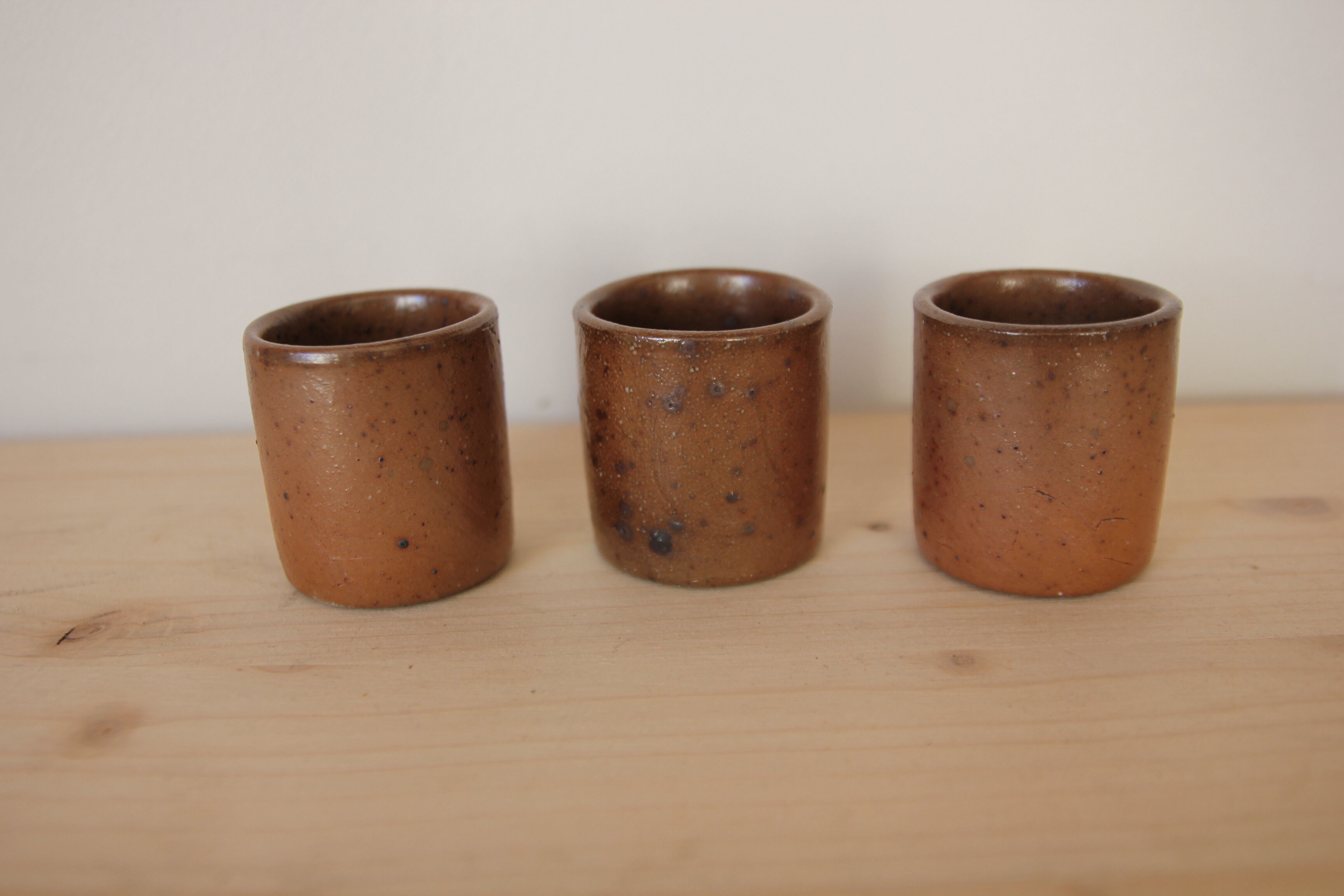 Trio of sandstone glasses