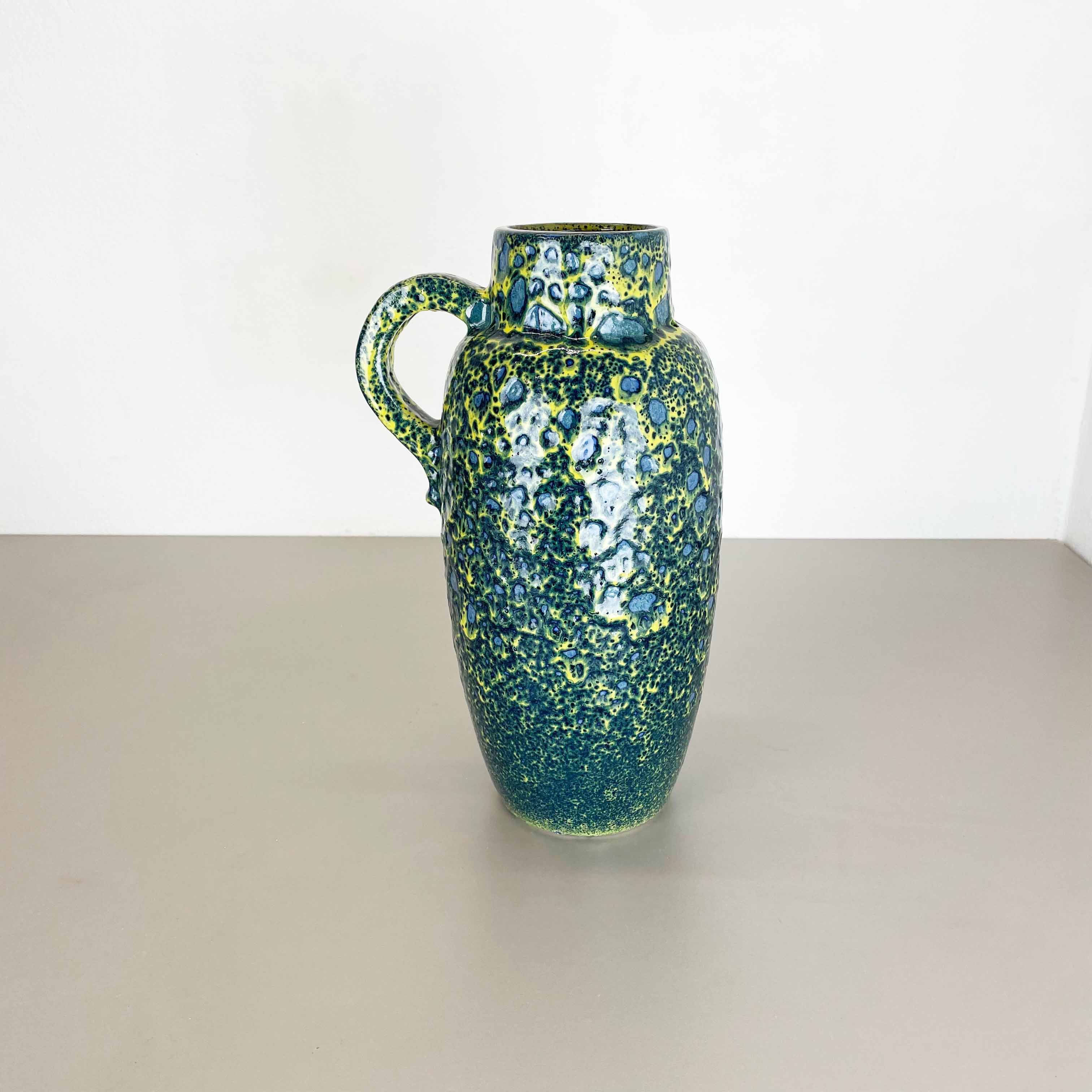 Rare Super Color Crusty Fat Lava Multi-Color Vase Scheurich, Germany WGP, 1970s