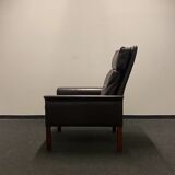 1960s Danish leather lounge chair by Hans Olsen