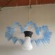 Suspension lampshade opaline blue edge
