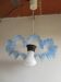 Suspension lampshade opaline blue edge