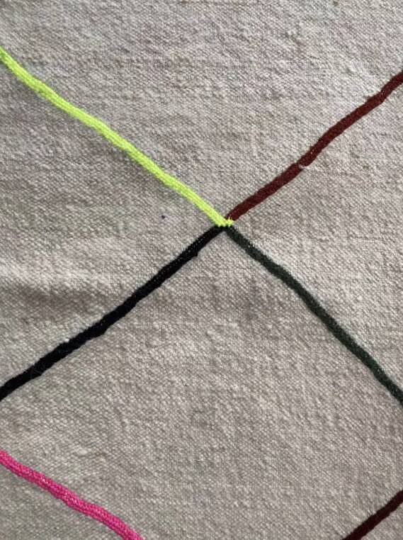 Moroccan diamond wool rug 140x100