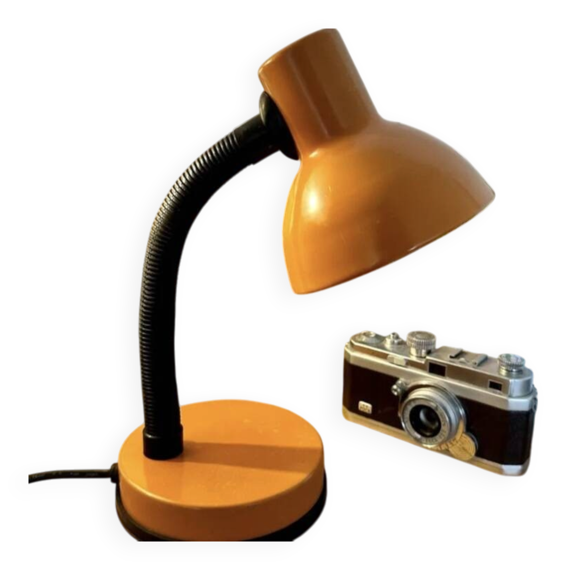 Vintage articulated desk lamp, orange
