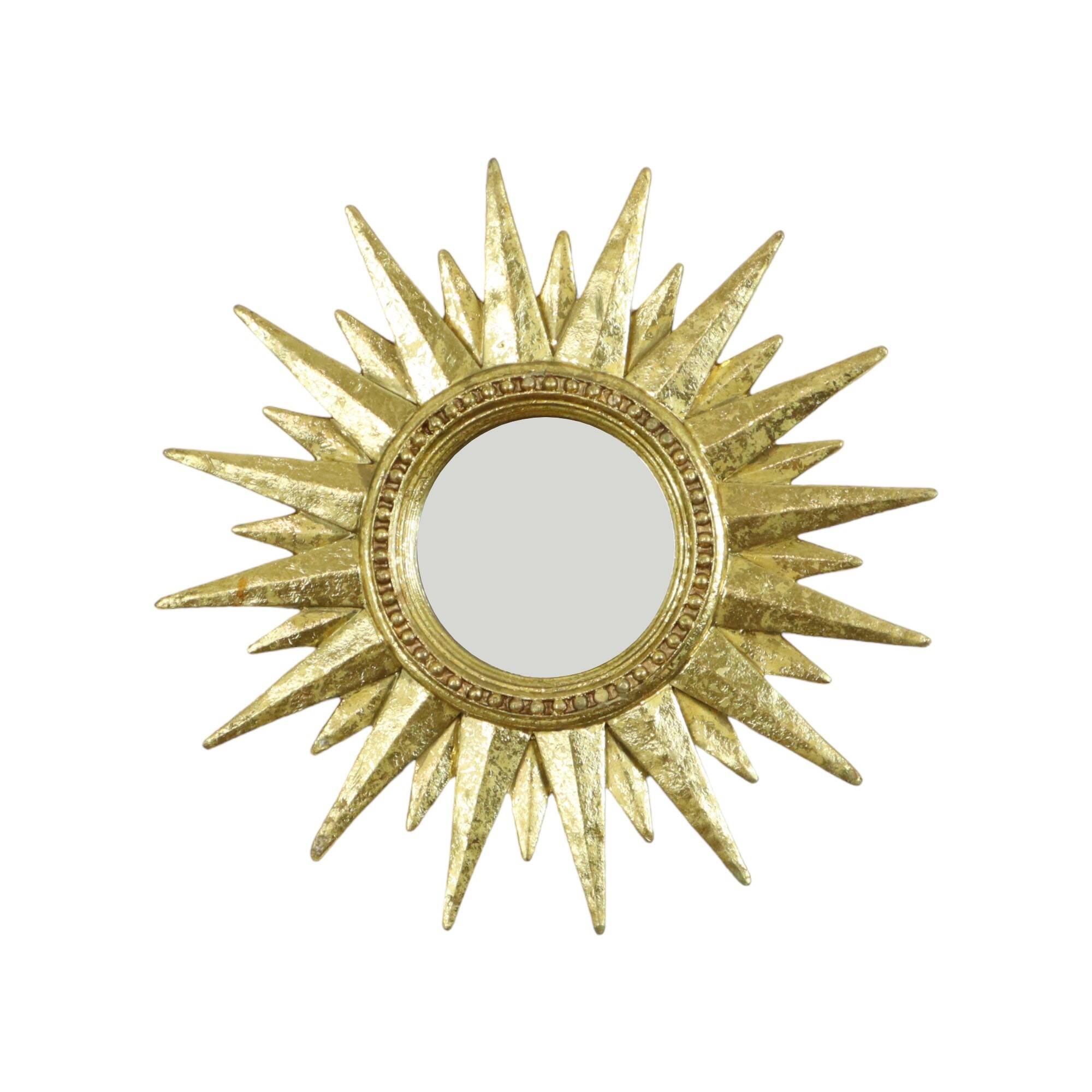 Petit miroir solaire doré Sunburst en plastique 30 cm