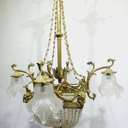 Louis XVI style ram chandelier