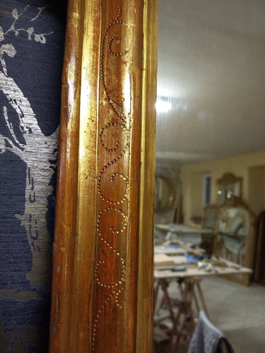 19th century mirror 69 x 54