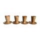 Ensemble de 4 tasses à café et assiettes en grès vintage