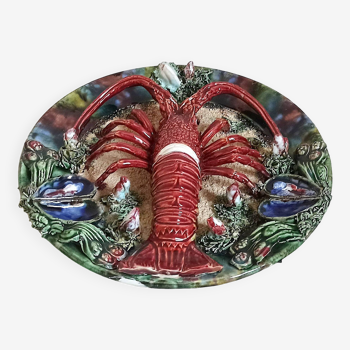 Assiette décorative écrevisse portugal années 50 diamètre 31,5 cm