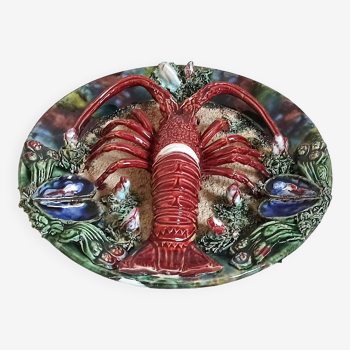 Decorative crayfish plate portugal 1950s diameter 31.5 cm