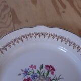 4 plates with central floral pattern and gold liseret Digoin & Sarreguemine