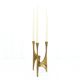 Brutalist tripod chandelier in bronze, Michael Harjes, Germany, 1960.