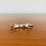 6 vintage silver metal horse knife rests