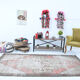 4x9 handmade distressed wool vintage rug 267x129cm