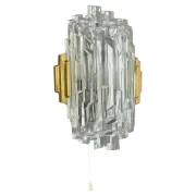 Beautiful CUBIC Ice Glass Wall Light by Hillebrand Lights, Germany, 1970s