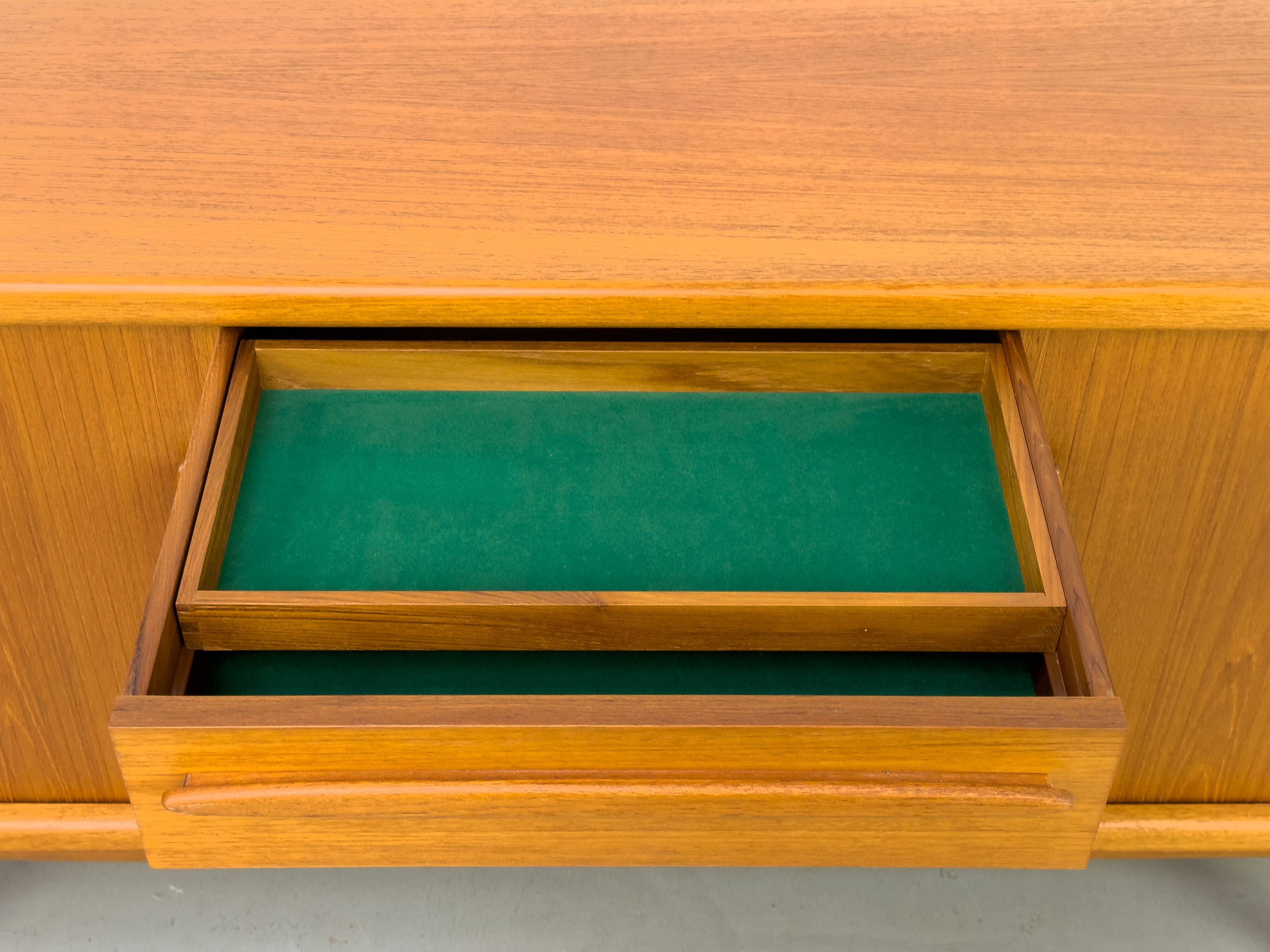 Danish Teak Sideboard with Tambour Doors from CFC Silkeborg, 1970s