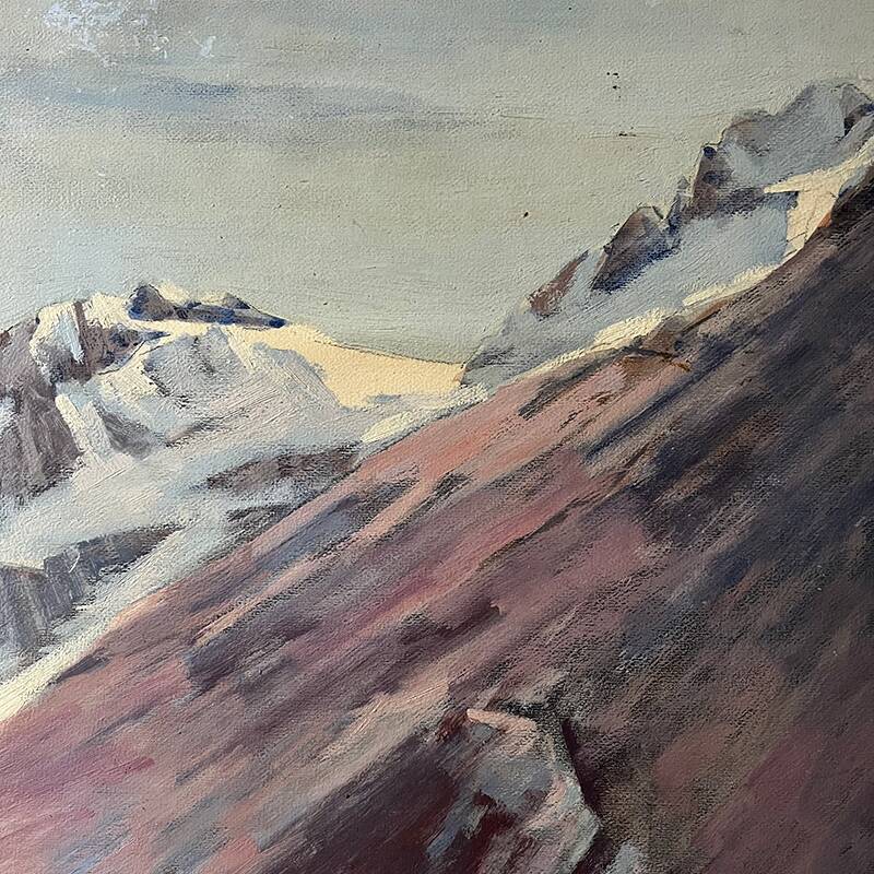 Painting "Mountain", oil on hardboard
