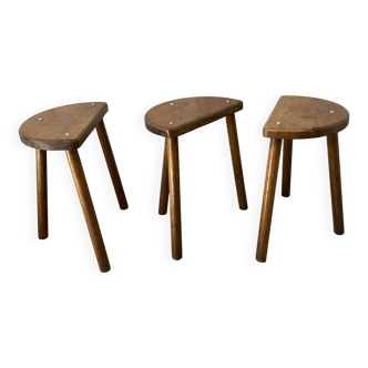 Ensemble de 3 tabourets tripodes