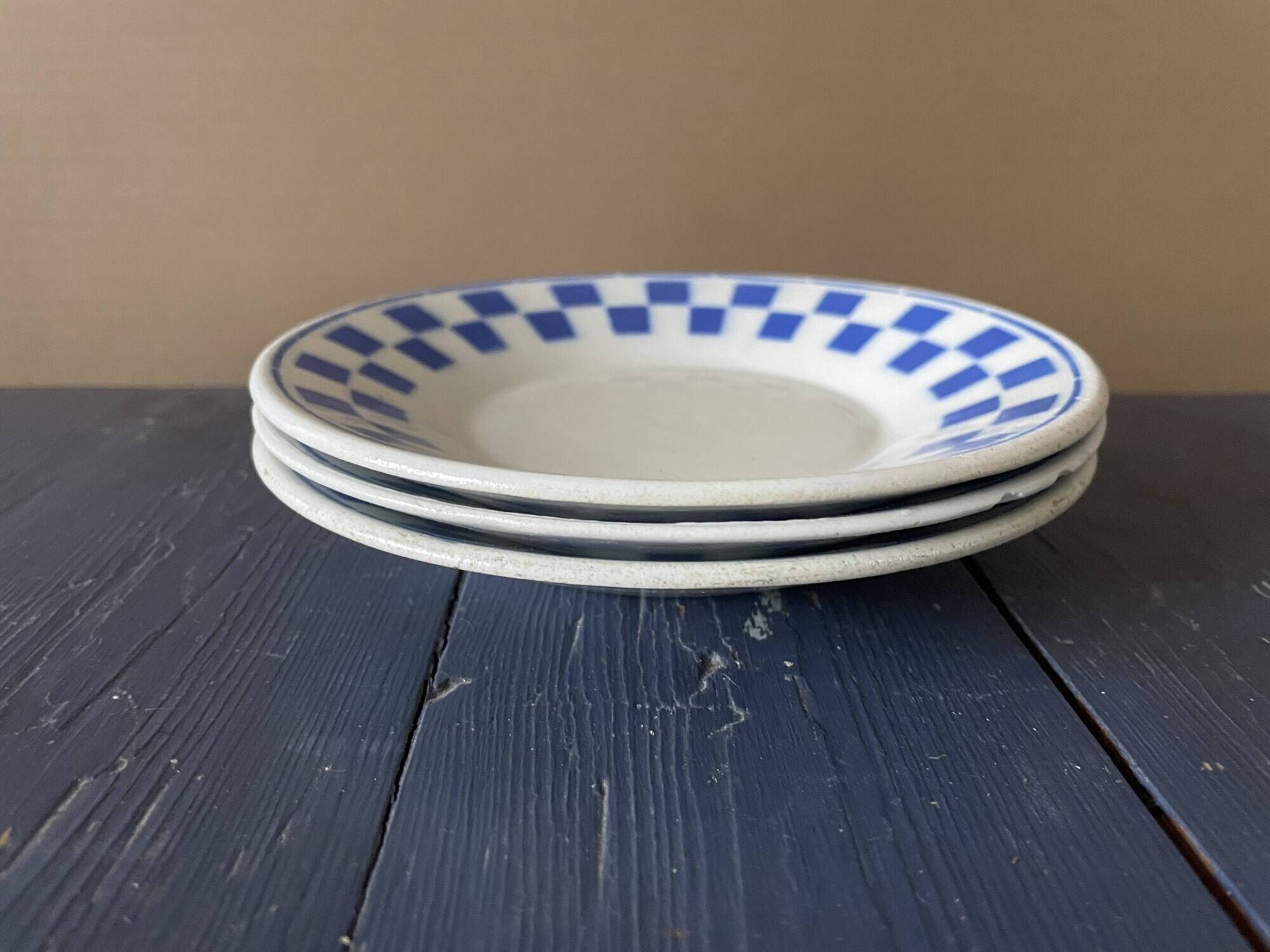 Lot de 3 petites assiettes anciennes Lunéville