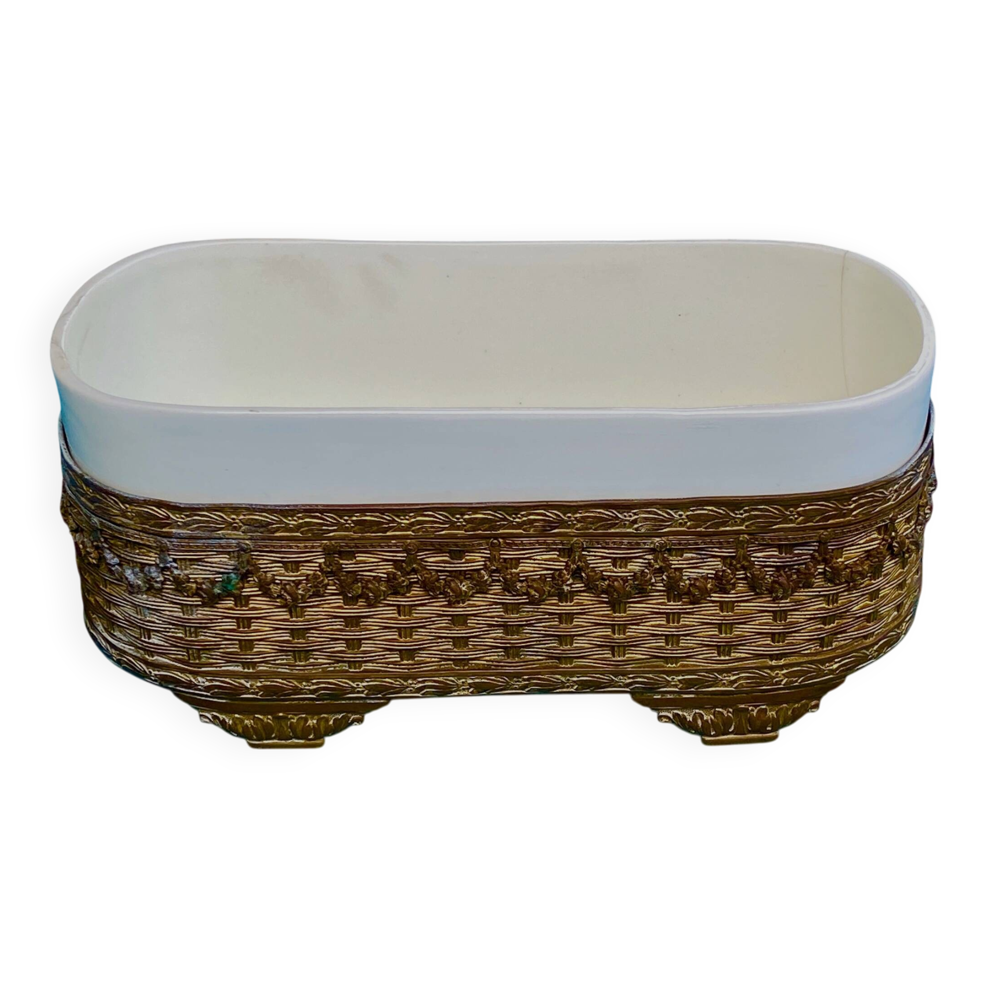 Antique Napoleon III porcelain centerpiece planter