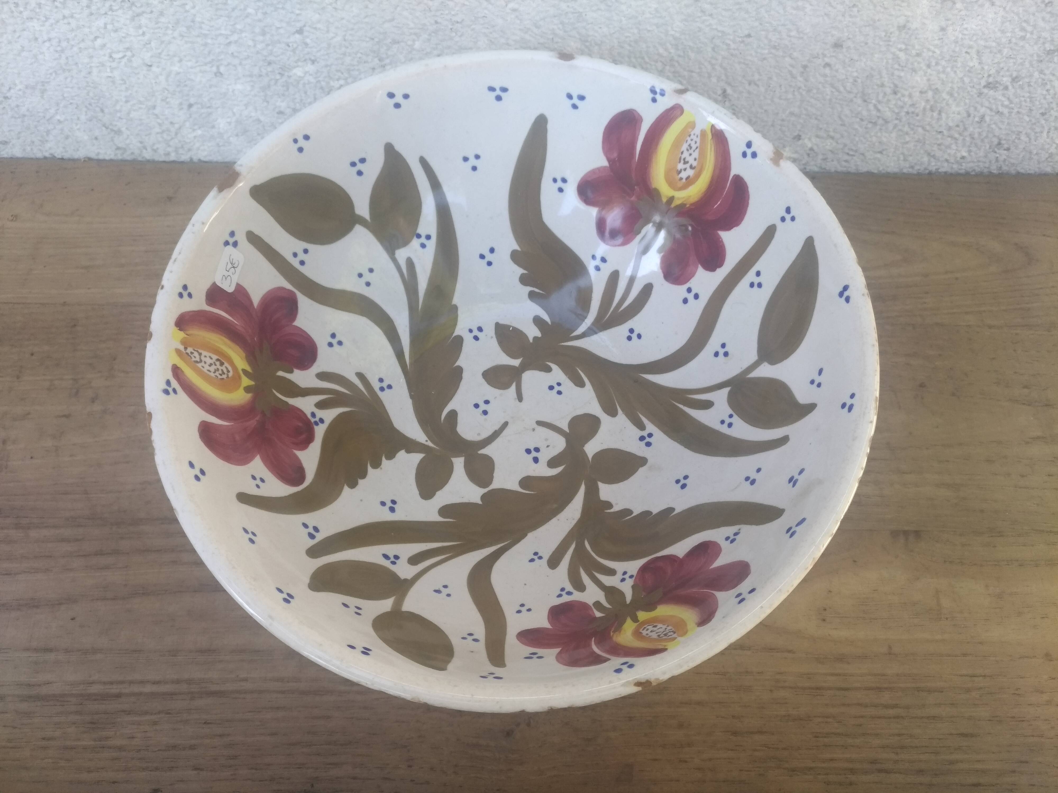 19th century glazed terracotta bowl