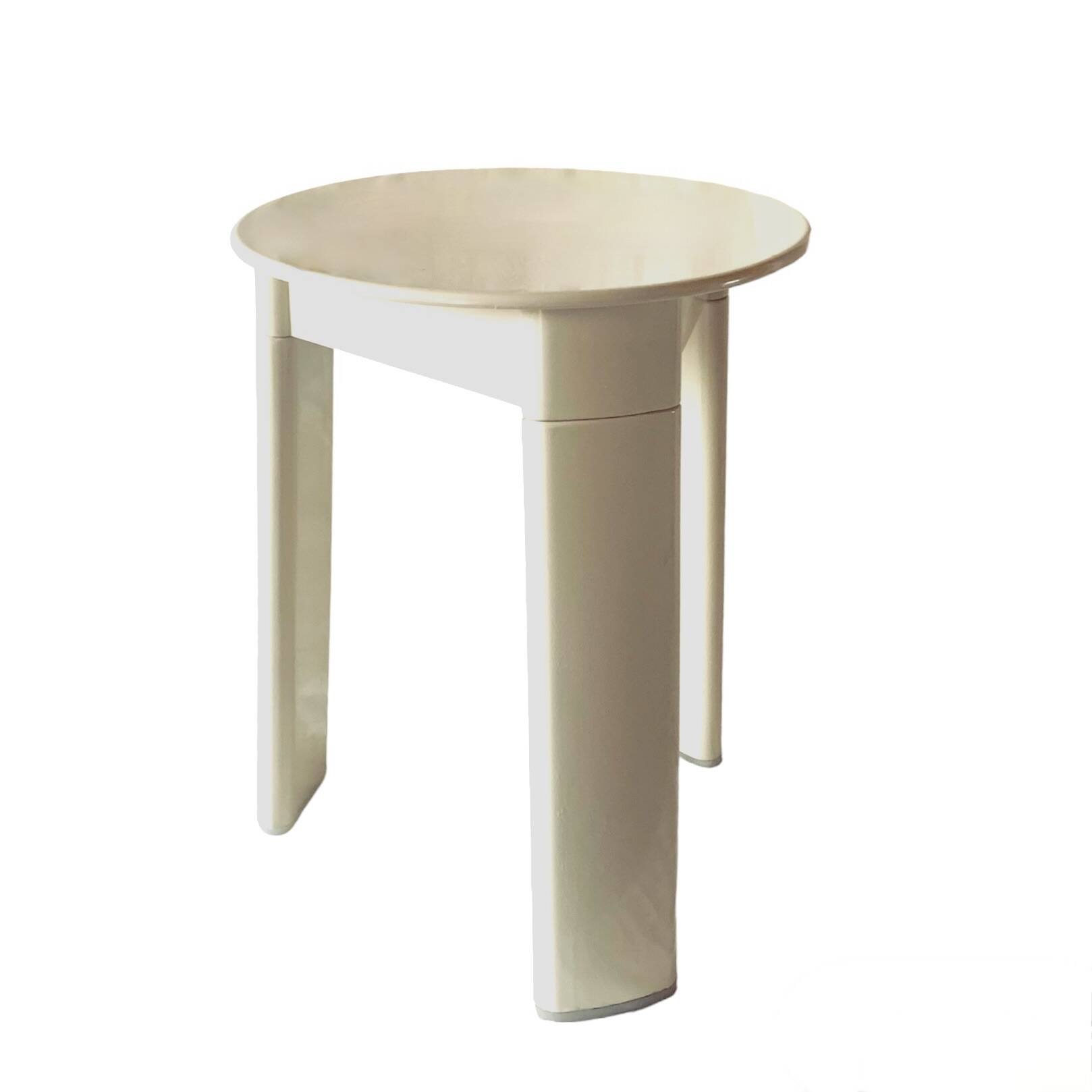 Vintage white plastic tripod stool Gedy - design Olaf von Bohr