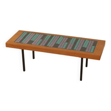 Banc à fleurs des années 60 avec carreaux de céramique