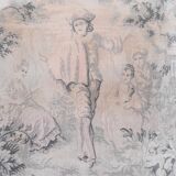 Antique tapestries framed in repoussé brass.