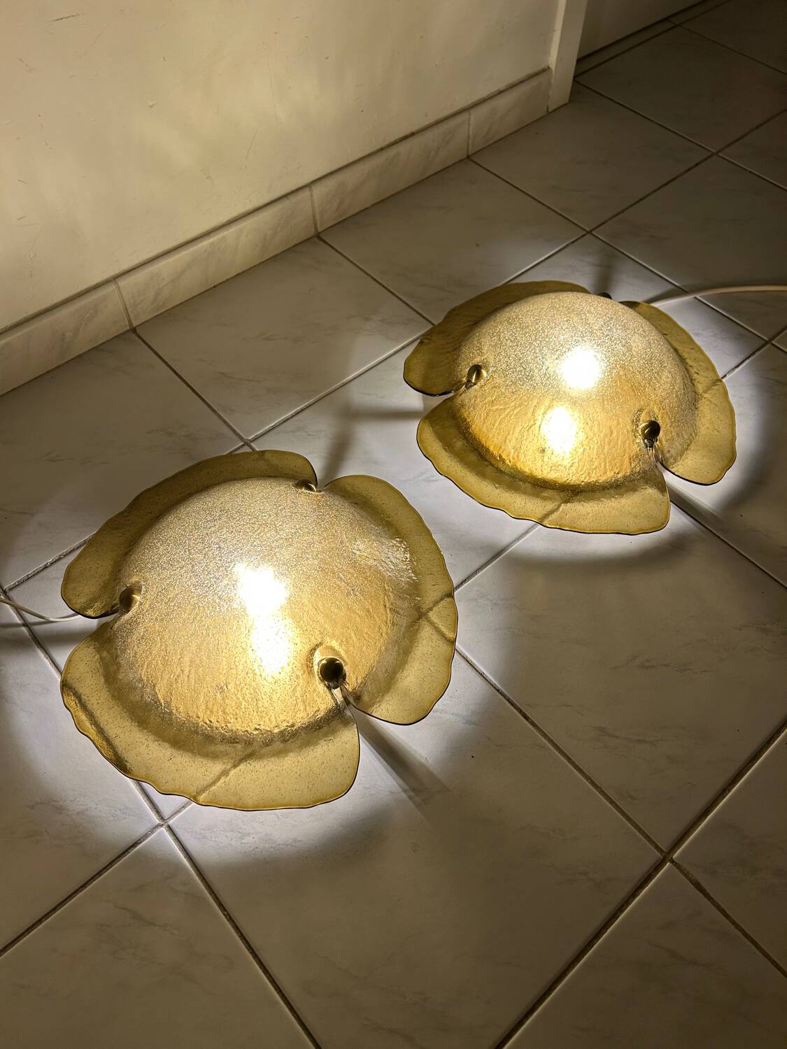 Vintage set of two Peill and Putzler ceiling lamps