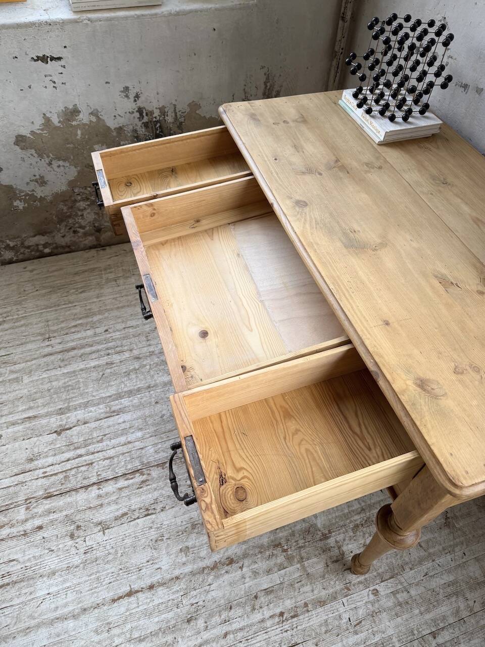 Blonde walnut desk and pine top 1900