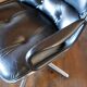 Leather armchair black by Charles Pollock for Knoll International