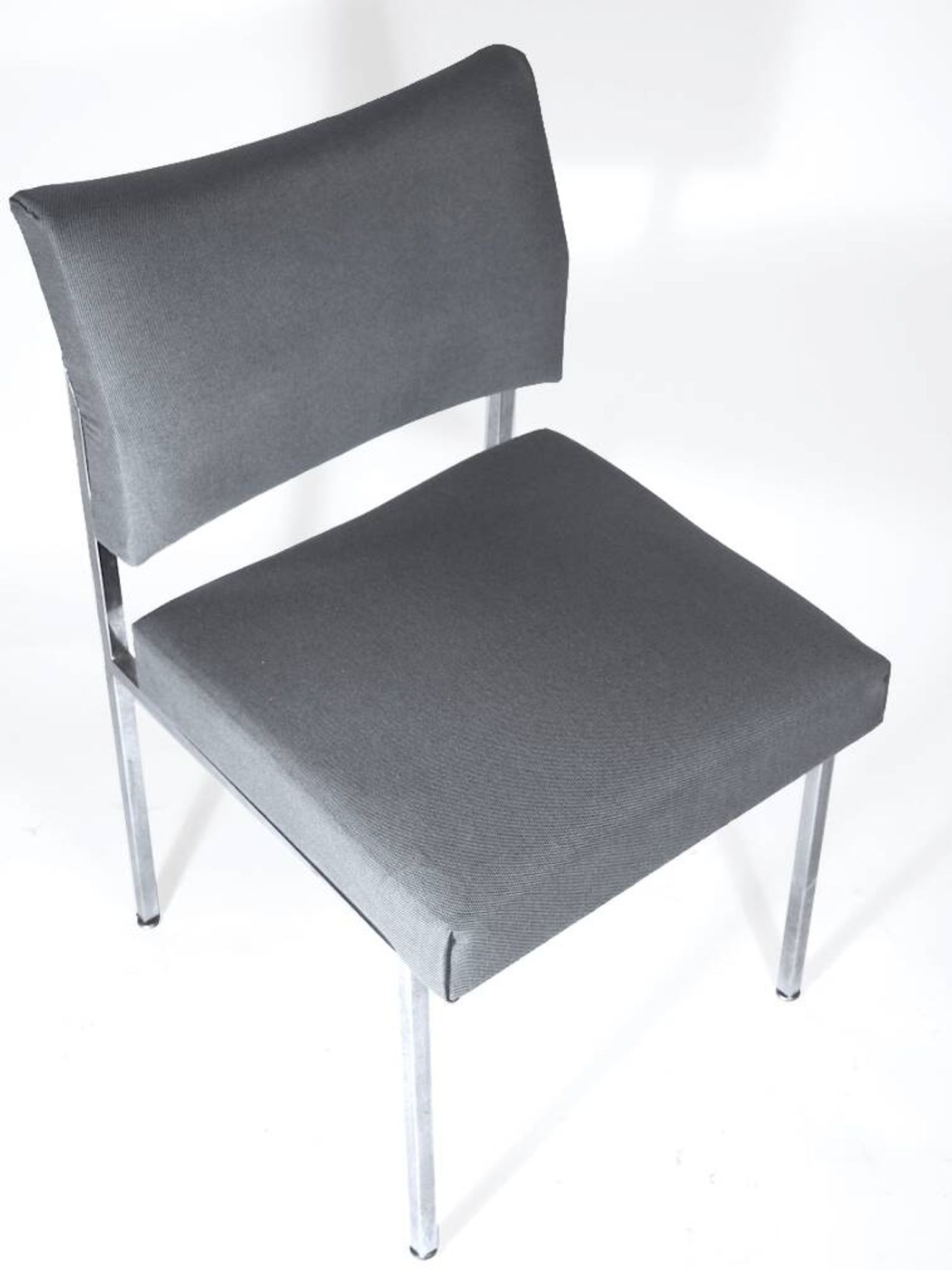 Reupholstered chrome office chair