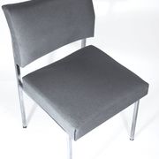 Reupholstered chrome office chair