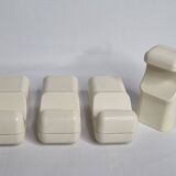 Set of 4 vintage "Space Age" coat hooks, 10 cm, 70s-80s