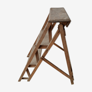 Stepladder with two old wooden steps
