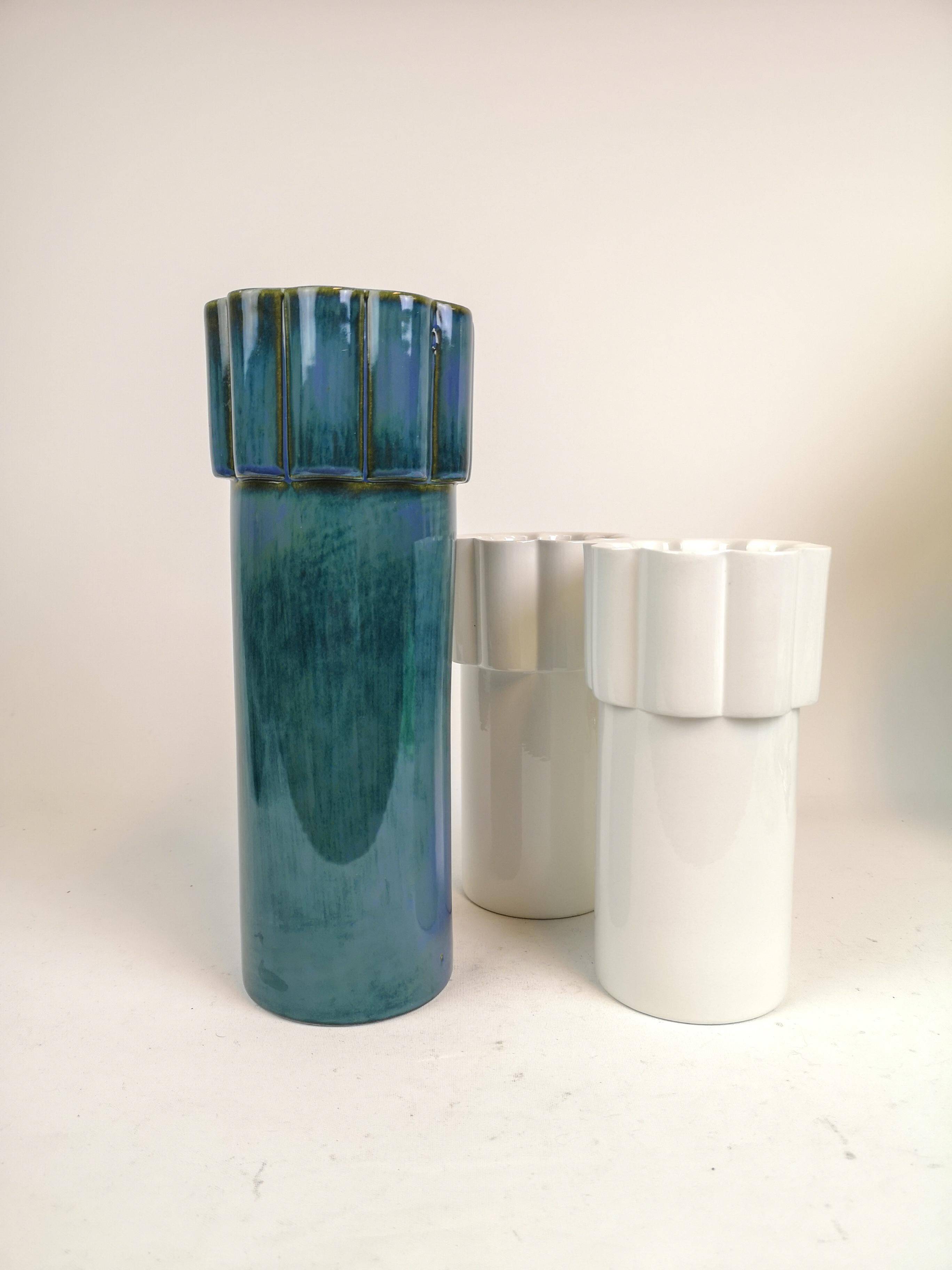 Modern Scandinavian set of 3 Konvex vases by Karin Björquist Gustavsberg, Sweden.