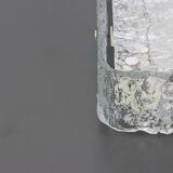 1 of 4 Square glass ice Murano ceiling light, Kaiser, Germany, 1970s
