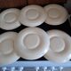 Set of 6 Vintage Mimosa Egg Plates – Speckled Cream Ceramic