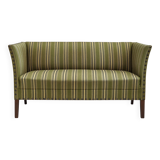 1970s, Danish 2-seater sofa, original green furniture wool, beech wood.